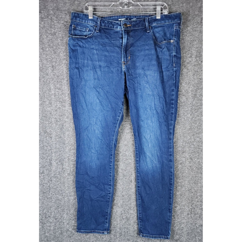 Old Navy Jeans Womens 16 Pop Icon Skinny Blue Mid-Rise Stretch EUC